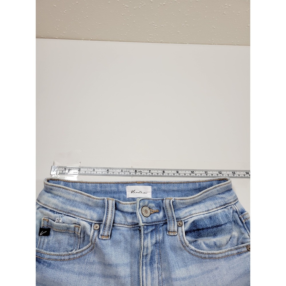 KanCan Flare Jeans Womens 3/25 Light Blue Excellent Distressed Split Frayed Hem - Picture 4 of 10